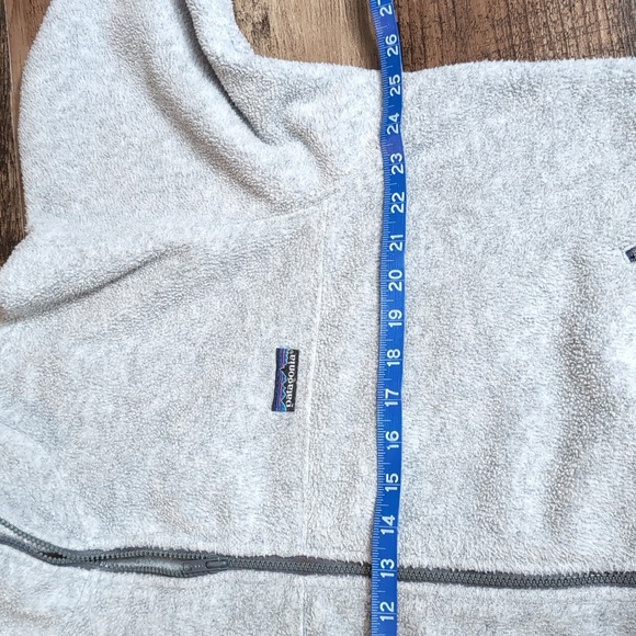 Vintage 80's Patagonia Fleece Jacket Made in USA Size XL in Gray with Plum Trim - Picture 13 of 14